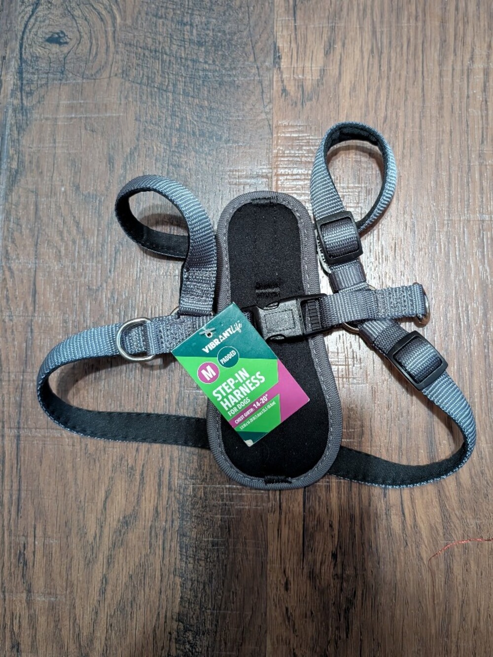 Vibrant Life Polyester Step-in Padded Dog Harnesses, Gray, M